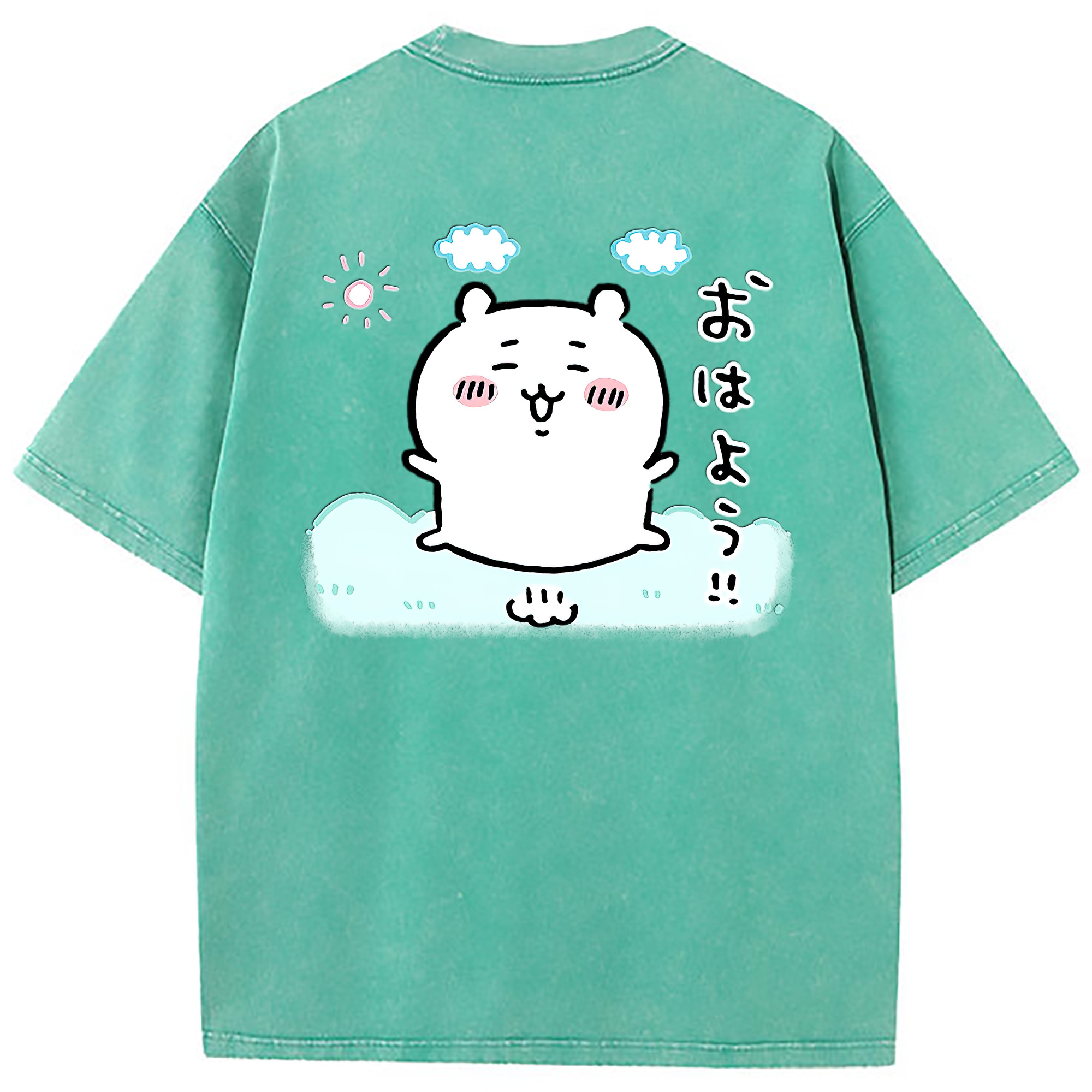 （画像用） ちいかわ ちいかわ Chii-kawa chiikawa 綿100% ヴィンテージ風 半袖Tシャツ（背面プリント）